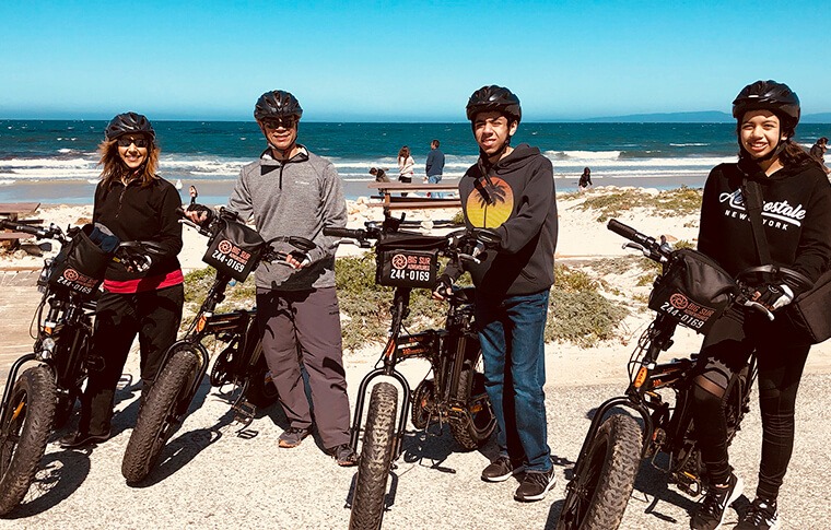 Family of Four on E-Bike Tour